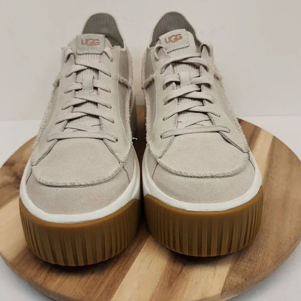 UGG EZ-DUZZIT LACE Taupe Platform Sneakers Women's Size 10 - Picture 2 of 10